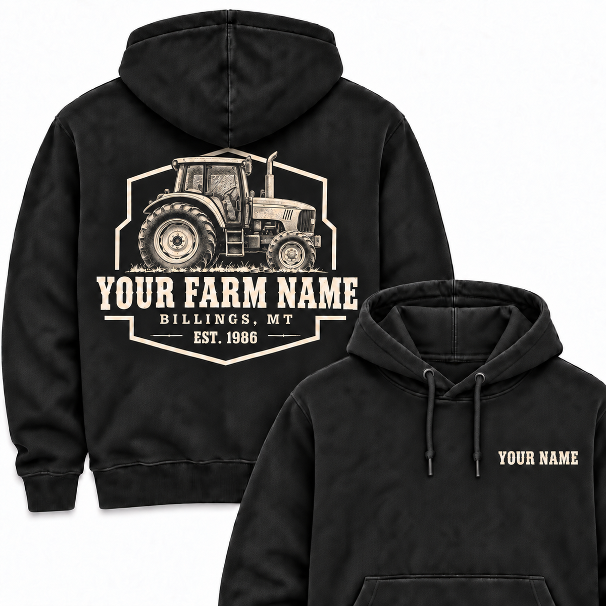 Personalized Name And Farm Name Tractor Farm Hoodie