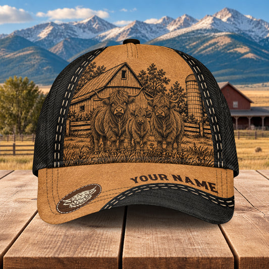 Personalized Name Highland Pencil Drawing Effect 3D Classic Cap