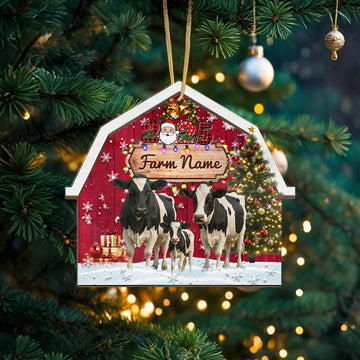 Personalized Holstein Farm Cattle Merry Christmas 2026 Arcylic Ornament