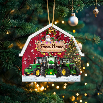 Personalized Tractor Merry Christmas 2026 Arcylic Ornament