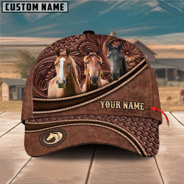 Personalized Horse Leather Pattern Classic Cap