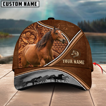 Ranvibes Personalized Horse Sunset Leather Pattern Classic Cap