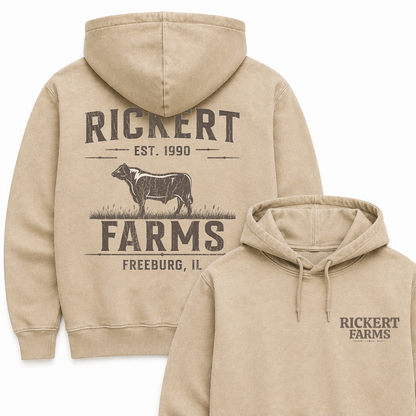 Personalized Name And Farm Name Cattle Farm Hoodie