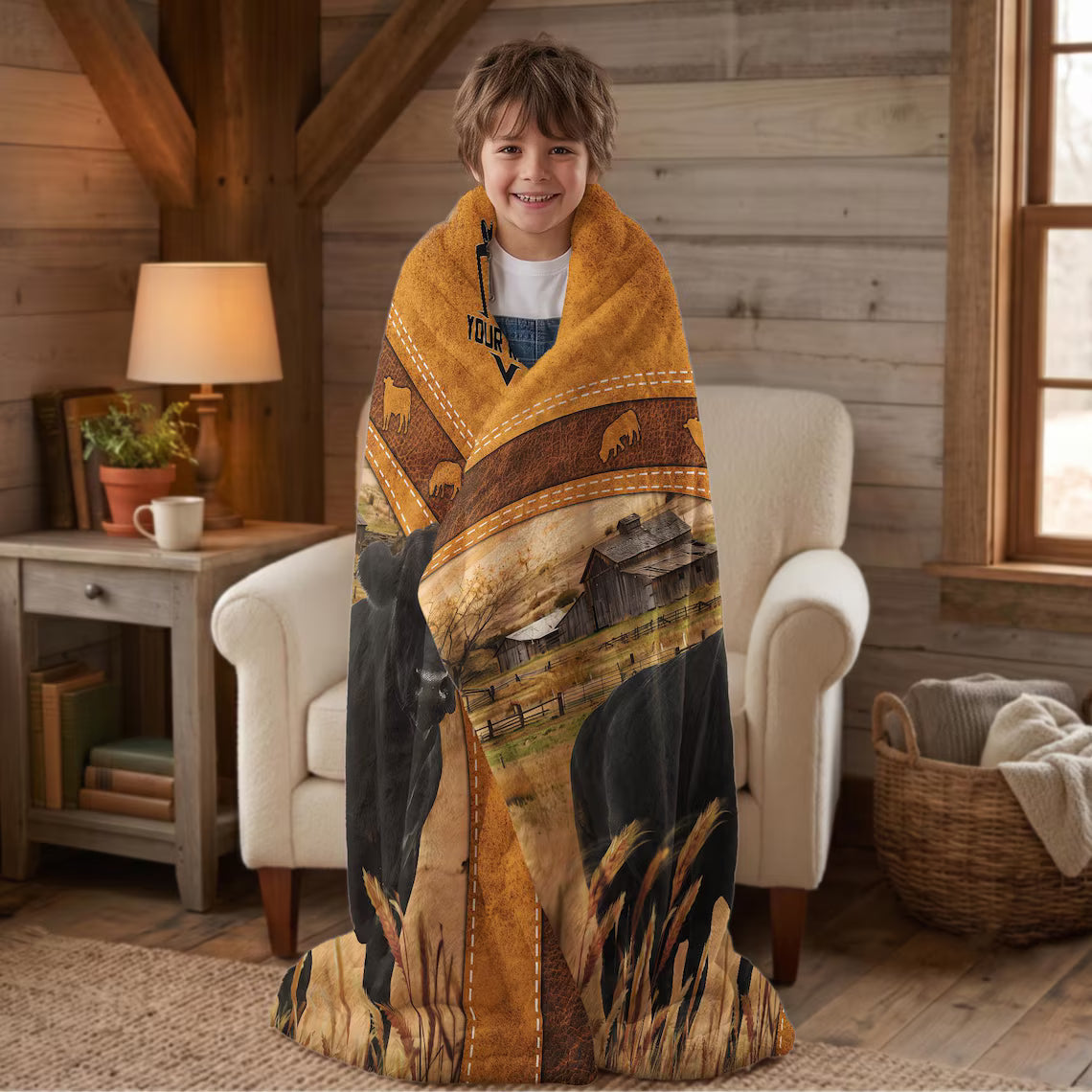 Farm Black Angus Custom Name Blanket - Personalized Blanket