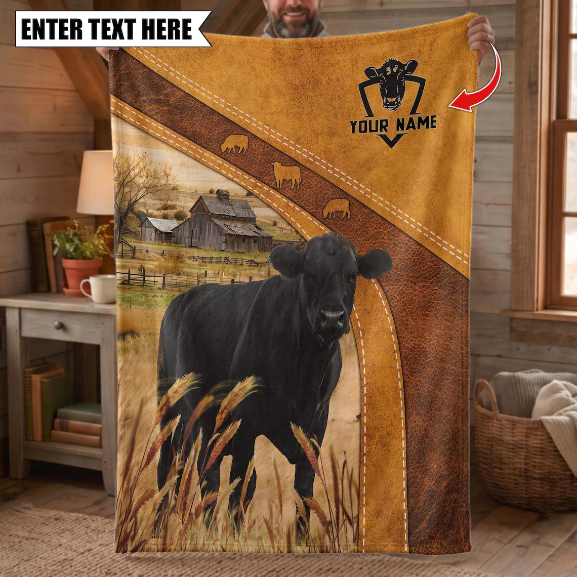Farm Black Angus Custom Name Blanket - Personalized Blanket