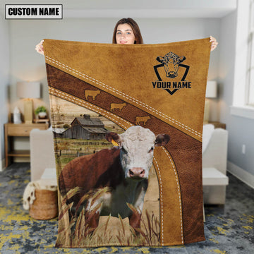 Farm Hereford Custom Name Blanket - Personalized Blanket