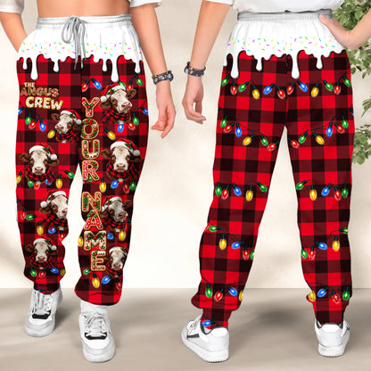 Personalized Name Hereford Cookie Crew Gingerbread Jogger Pants