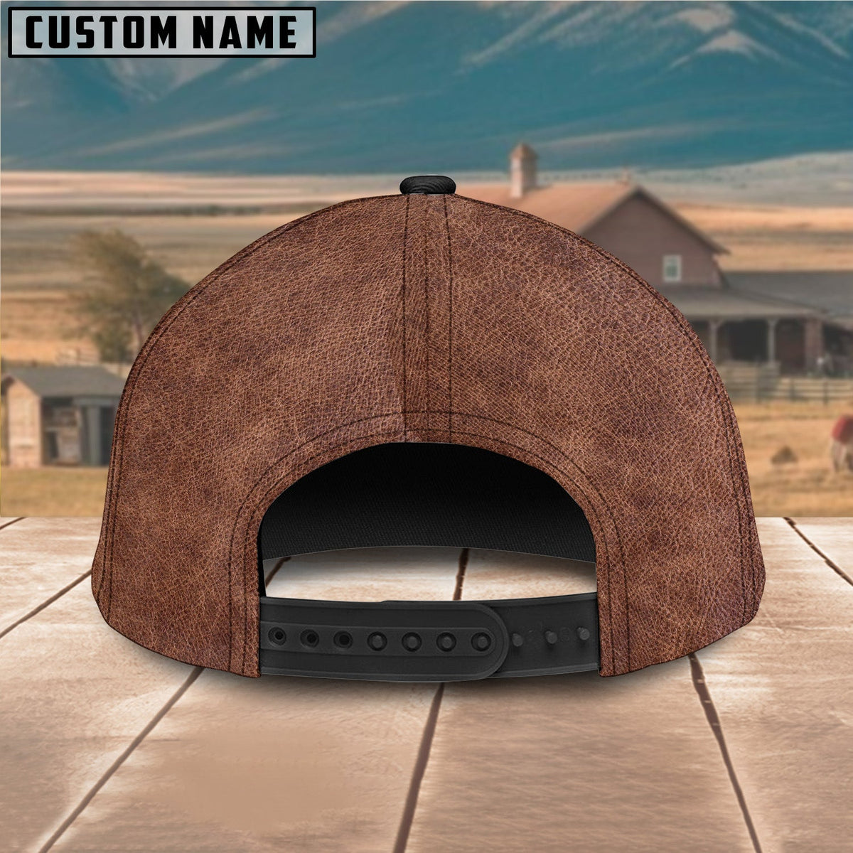Personalized Holstein Cattle Carving Leather Pattern Classic Cap