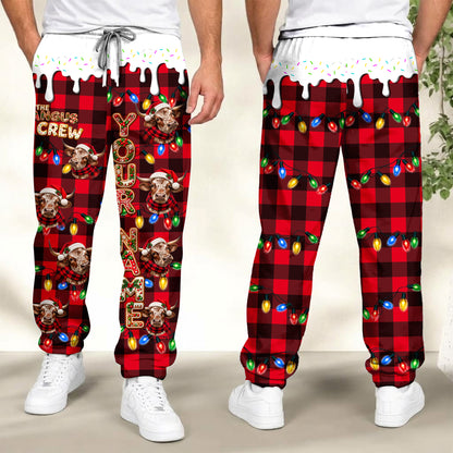 Personalized Name Texas Longhorn Cookie Crew Gingerbread Jogger Pants