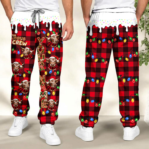 Personalized Name Texas Longhorn Cookie Crew Gingerbread Jogger Pants