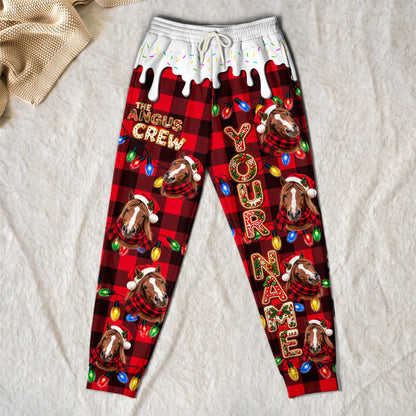 Personalized Name Horse Cookie Crew Gingerbread Jogger Pants