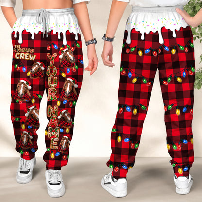 Personalized Name Horse Cookie Crew Gingerbread Jogger Pants