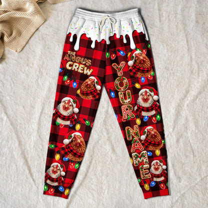 Personalized Name Chicken Cookie Crew Gingerbread Jogger Pants