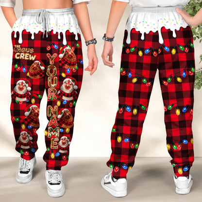 Personalized Name Chicken Cookie Crew Gingerbread Jogger Pants
