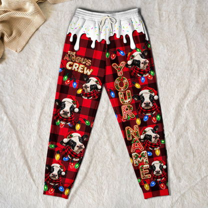 Personalized Name Holstein Cookie Crew Gingerbread Jogger Pants