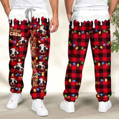 Personalized Name Holstein Cookie Crew Gingerbread Jogger Pants