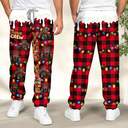 Personalized Name Tractor Cookie Crew Gingerbread Jogger Pants